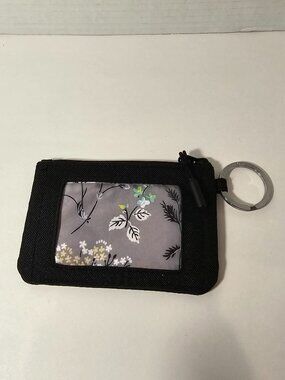 NWOT Vera Bradley Lighten Up Zip ID Case Classic Black Wallet Bag Purse Compact
